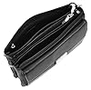 Genuine Leather Mens Large Stylish Wrist Bag Money Travel Organiser Clutch Bag A302 Black #5