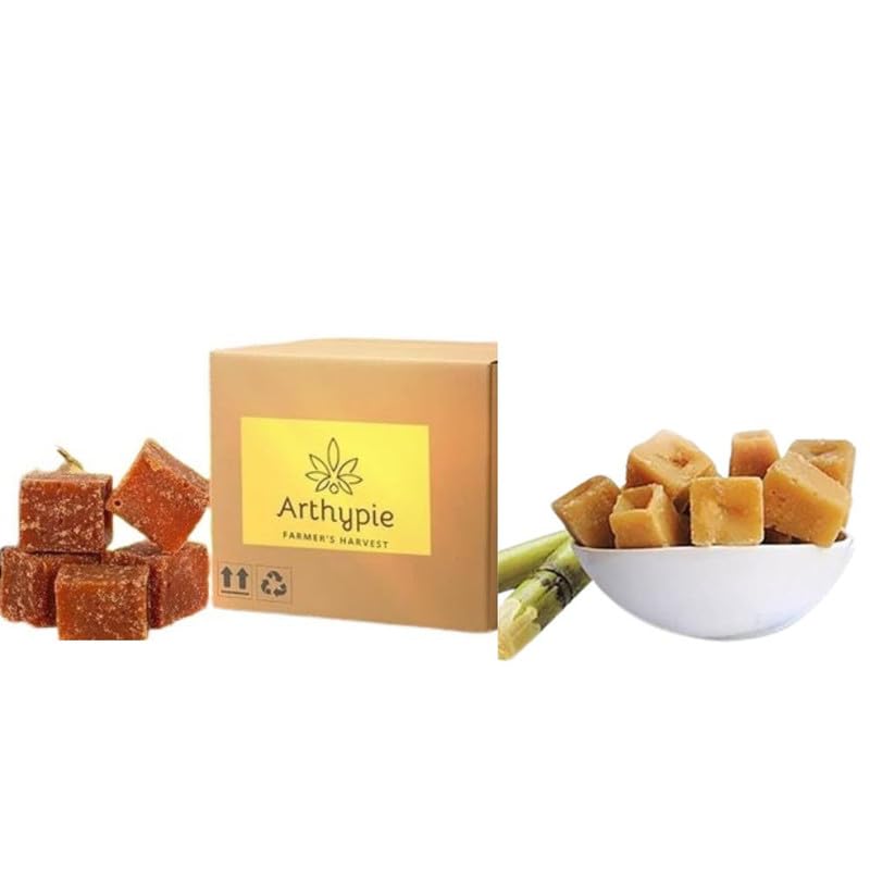 Arthypie Combo Pack of Palm Jaggery Cubes (2x2) Inch & Sugarcane Jaggery Small Cubes for Tea |Natural, Unadulterated | Healthy Substitute for Sugar | Pack of 2 | 2 Kg (B0D6GHVCQC) Amazon Price History, Amazon Price Tracker
