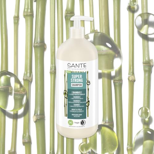 SANTE Naturkosmetik Super Strong Shampoo - 950ml - Haarshampoo für kraftloses Haar - mit Bio-Bambus Extrakt & 3-Fach Protein Komplex - vegan & natürlich
