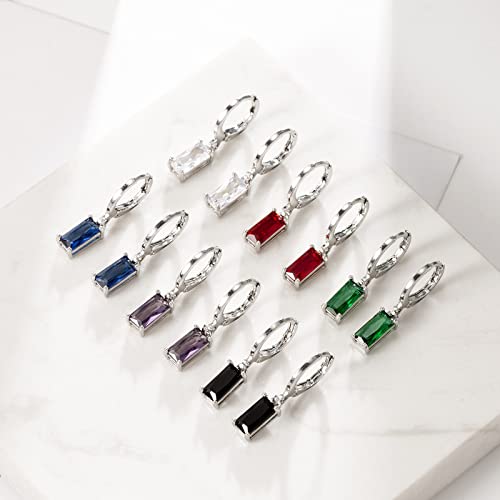 Kesaplan Colorful Dangle Earrings Sets For Women Sterling Silver Plated Crystal Dangle Hoop Earrings Multipack For Teen Girls #TOP5