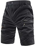 EXEKE Men's Lightweight Hiking Shorts Stretch Quick Dry Cargo Shorts with Multi Pocket 267-2XL/Black
