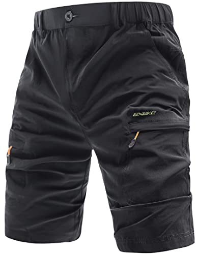 Exeke Men's Lightweight Hiking Shorts Stretch Quick Dry Cargo Shorts With Multi Pocket 267-2Xl/Black 34-35 #TOP4