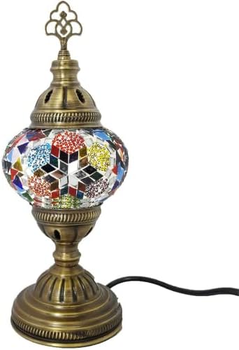 Handmade Turkish Moroccan Arabian Eastern Bohemian Tiffany Style Glass Mosaic Colourful Table Lamp Lamps Home Decor