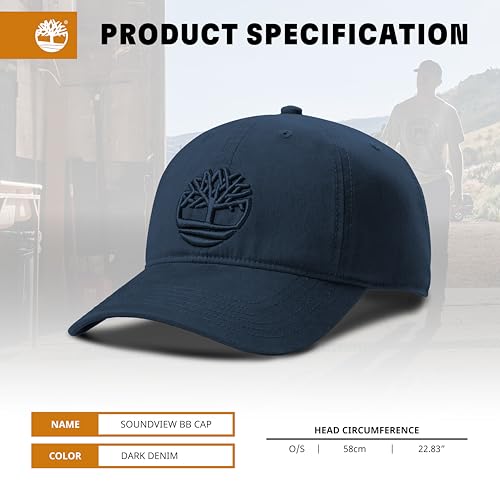 Image of Timberland Soundview Men's Baseball Cap - Cotton Canvas, Adjustable, Lightweight & Stylish Hat for Outdoor Activities