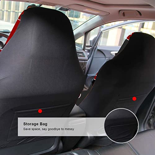 Car Seat Cover, Full Front Seat Cover 1Pcs , Japanese Anime Car Seat Cover Black Car Cushion Cover, Easy Installation, Universal Suitable For Car, Truck, Car, Sedan, Suv, Van #TOP5