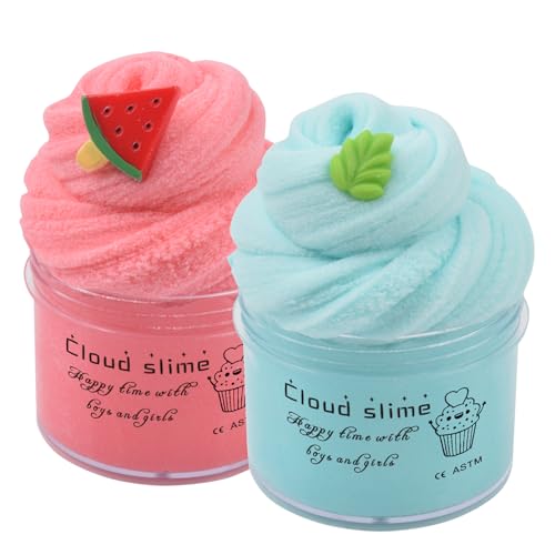 Kit de Slime Nube 2 Pack, Slime DIY Perfumado, Juguetes para Niños Niñas, Juguete Antiestrés Cosas Lindas y Preppy, Regalos de Cumpleaños Fiesta Calcetines Navidad para Niños de 4-12 Años