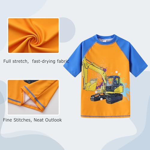 Aisyee Boys One Piece Rash Guard Swimsuits Short Sleeve Swim Shirt Bathing Suits3