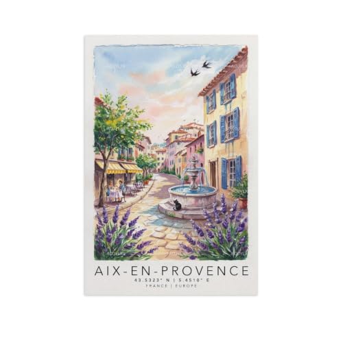 Affiche voyage Aix en Provence pour une decoration esthetique de chambre et de salon retro