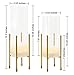 Flower Vase for Decor, Glass Table Vase Set, Clear Vase with Gold Stand, Modern Decorative with Timer LED Lights Battery Operated, Centerpiece/Wedding/Party (Set of 2)