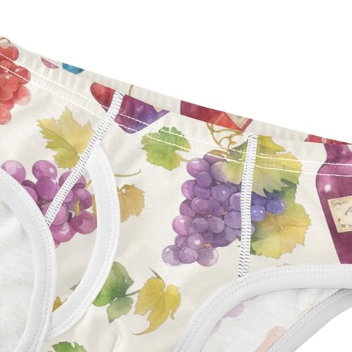 KLL Grapes Bottles Wine Little Boys Cotton Nighttime Underwear Breathable Children Panties4