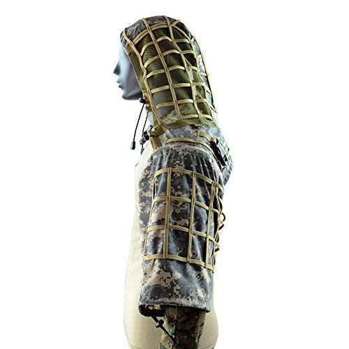 ROCOTACTICAL Sniper Ghillie Suit Foundation, Ripstop, Ghillie Viper Hood, Camouflage Sniper Coat (ACU)