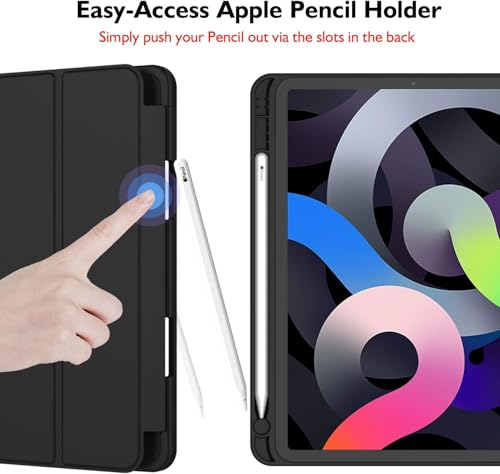 Image of TechTrendz for iPad Air 11 inch Cover M3 /M2 (2025 /2024) Case with Pencil Holder, Smart Cover with Protective Trifold Stand, Auto Wake /Sleep - Black