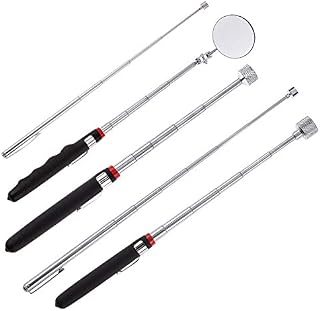 5 Pieces Magnetic Telescoping Pick-up Tool Kit with 1 lb/ 15 lb Pick-up