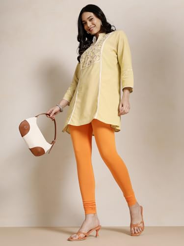 Image of TWIN BIRDS Tailored Cut and Classic Fit Super Stretchable Elastane Fabric Churidar Leggings for Women