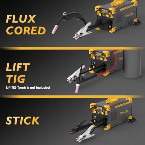 Image of TOOLIOM 135A Mini MIG Welder Flux Core 110V MIG Welder Gasless Flux MIG /Lift TIG /Stick 3 in 1 Welding Machine Portable