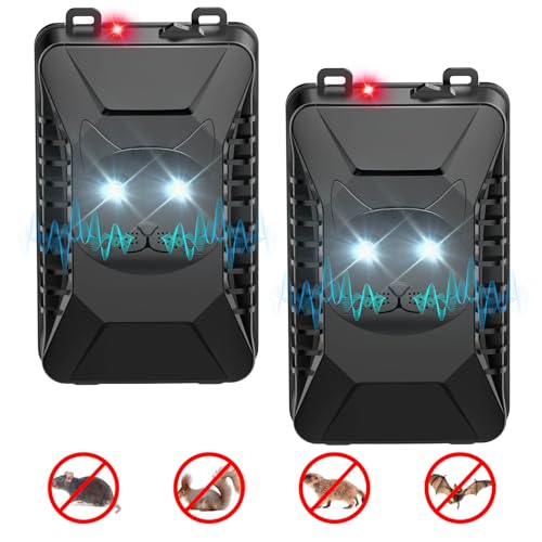 BORHOOD Ultrasonic Rodent Repellent – 2 Pack Plug-in & Battery-Powered Vehicle Protection