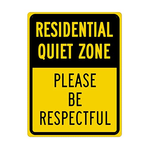 3130 Beware Danger Safety Sign�APrivate Proty Residential Quiet Zone Please Be Respectful�AWarning Metal Tin Sign 12x16�C���`