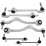 Bison Performance 6pc Front Forward Rearward Forged Aluminum Suspension Control Arms and Steel Stabilizer Sway Bar Links Kit For BMW E39 528i 1997-2000, 525i 530i 2001-2003 Base