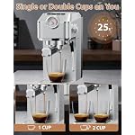 Expresso Pod Machine 20 ULKA Bar for Home Espresso Maker with NTC Temp ControlStainless Steel Coffee Machines for Cappuccino Latte with Milk Frother Steam Wand 42 oz Detachable Water Tank Silver
