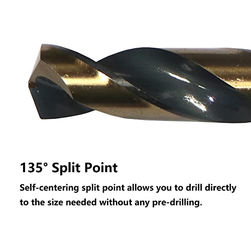 Valyriantool VABLACKGOLD 12Pcs 3/16 Inch Hss Black Gold Twist Drill Bits Set, 135 Degree Split Point, Jobber Metal Drill Bit, General Purpose For Use In Mild Steel, Copper, Aluminum, Zinc Alloy thumb #4