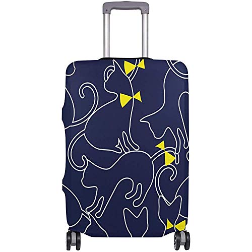 Funda de Equipaje Gatos Lindos con Arcos Amarillos Protector de Maleta Equipaje de Viaje Talla S