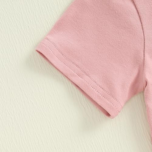 Kupretty Baby Girl Summer Clothes Toddler Outfit Letters Crewneck T-Shirt Shirts Tee Tops + Patched Shorts Set4