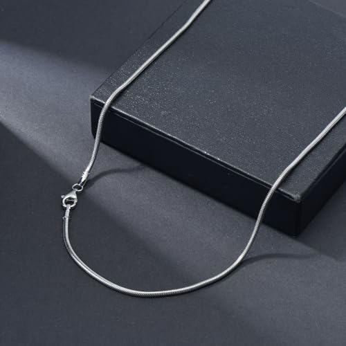 Authentic 925 Sterling Silver Snake Chain For Men And Women Flexible Snake Link Chain Strong Aafe Shiny Fashion Jewelry Gifts 1-3MM, 16-26 Inch3