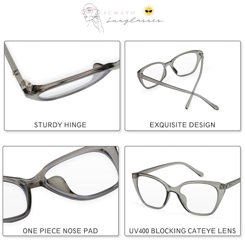 Image of Sumato Blue Light Blocking Glasses for Men and Women Square Thick Frame Non-Prescription Clear Lens Eyewear Eyeglasses