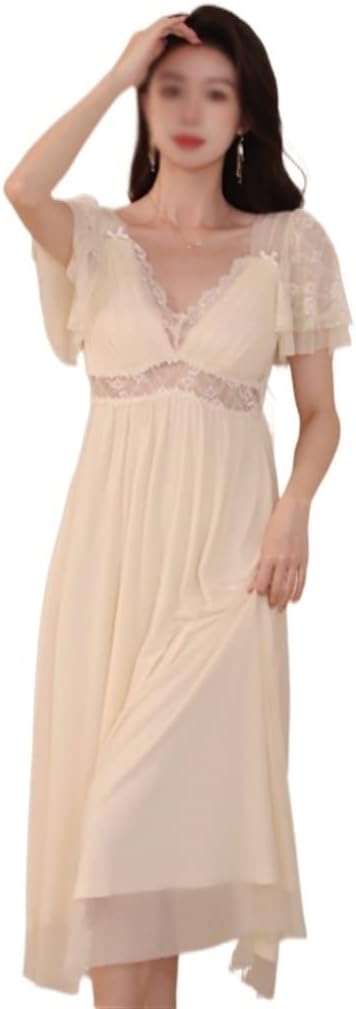 Mesh Lace Hollowed Out Sexy V-neck Pajamas With Bra And Short Sleeved Pajamas For Home Wear