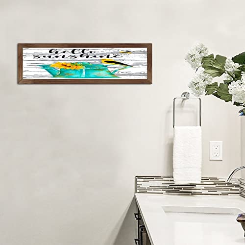 Plaque bois tournesol déco rustique murale pour bureau