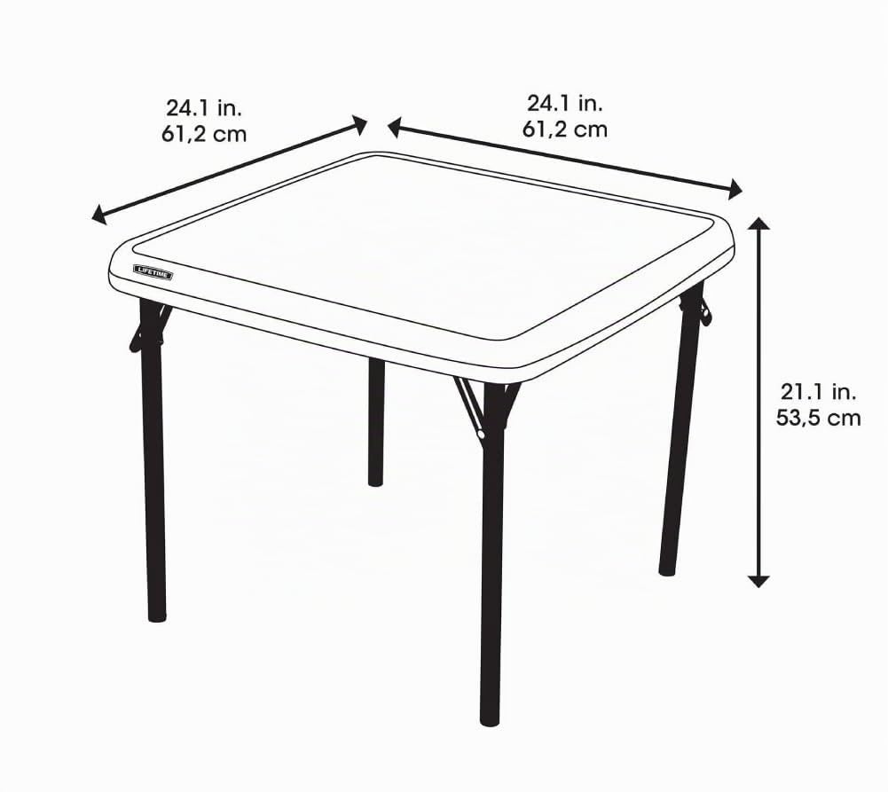 LIFETIME Table Pliante carrée pour Enfant Beige 61,5x61,5x53,5cm 80425