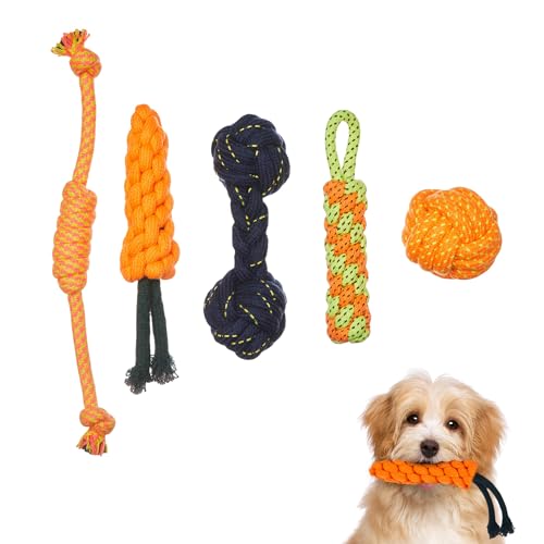 amazon basics Durable Rope Chewing Toys for Dogs, Dog Toy, Pet Toys, Pack of 5