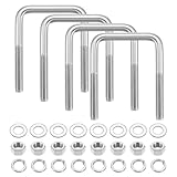 uxcell U Bolts, 4 Set 3-1/16