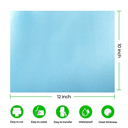 Glitter Vinyl Shimmer Adhesive Vinyl Sheet, 30 Pack 12"X10" Glitter Removable Vinyl With 5 Transfer Tapes, Including Shimmer Vinyl Holographic Rainbow Vinyl And Starlight Brushed Vinyl For Craft, Decal, Signs, Stickers #TOP5