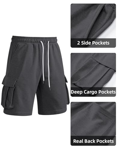 Image of Men's Cargo Sweat Shorts Casual Workout Athletic Jogger Gym SweatShorts