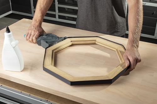 wolfcraft Einhand-Rahmenspanner 3681000 – Bandspanner zur schnellen Fixierung von Brettern & Rahmen – Ratschen Eckspanner mit 5m Spannband - 8