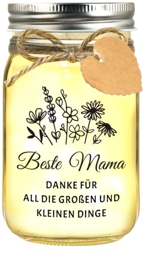 Hiipeefeel Mama Geschenke zum Geburtstag LED Flaschenlicht