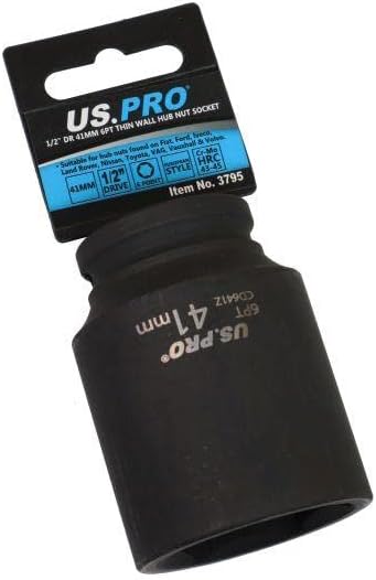US PRO Tools 41mm 1/2" Drive Hub Nut Socket 6 Point Deep Impact Socket 3795