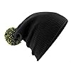 Beechfield Snowstar Beanie Hat - Warm & Stylish Winter Headwear Black/Classic Red #5