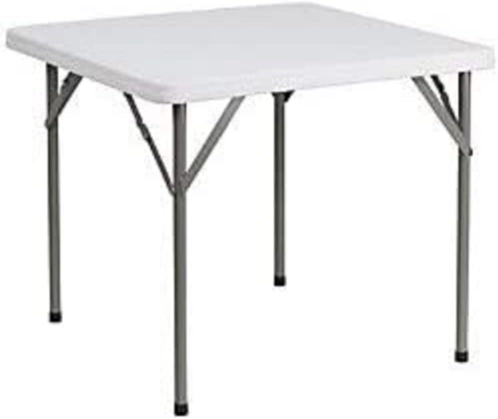 Flash Furniture 34'' Square Granite White Plastic Folding Table