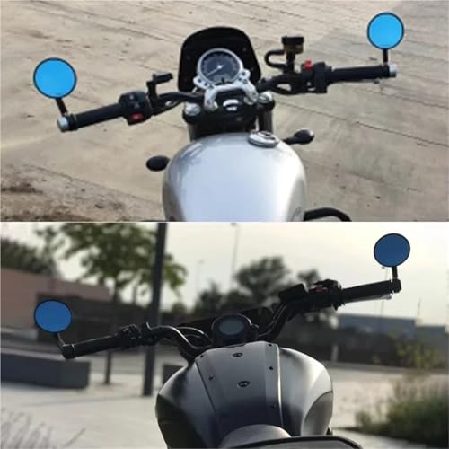 Espejo retrovisor redondo para moto con visión de ángulo completo regulable 5