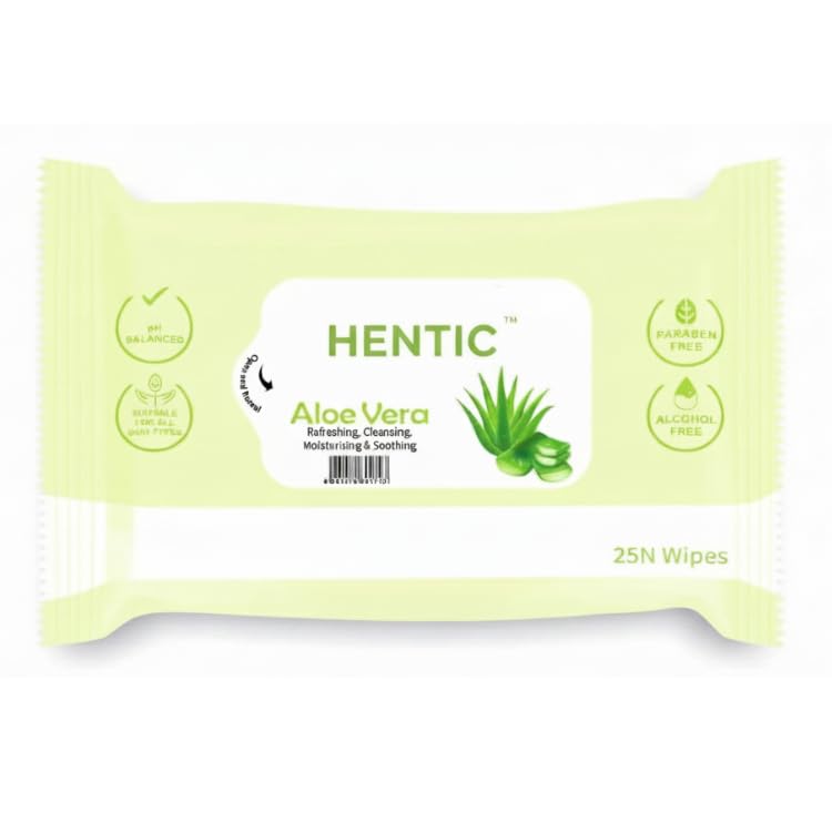 Aloe Vera Face & Body Wet Wipes (25 Wipes) | Gentle Cleansing, Moisturizing & Refreshing Wipes | Suitable for All Skin Types | Alcohol Free, Travel Friendly-picture-33