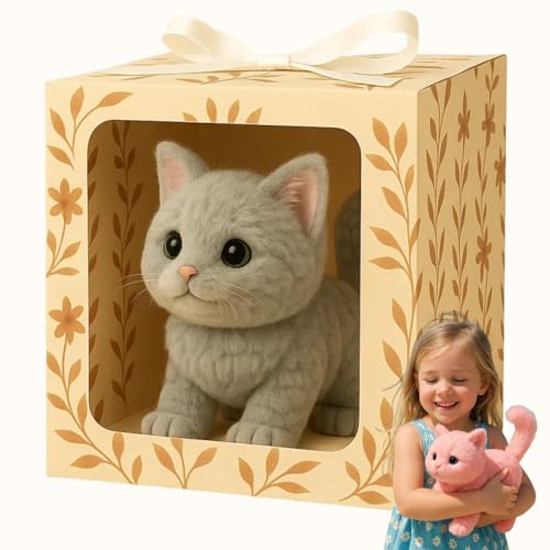 My Realistic Cat Toys, 2025 New Robot Cat, Robot Kitten That Acts Like A Real Kitten, Smart Robotic Puppies, Interactive Plush CatRobot for Adults, Robots Cats for Family and Friends (Gray)