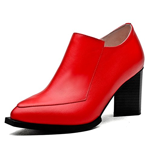 Chaussures à Talons Hauts en cuir noir pour femme style OL de printemps