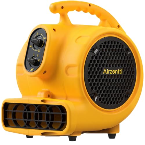 Image of 1100 CFM 3-Speed Industrial Air Mover Floor Blower Fan with Timer