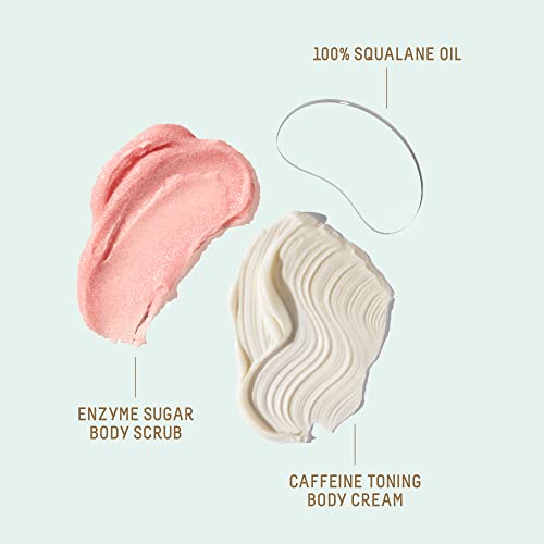 Biossance Smooth Start Body. Travel Size Squalane + Enzyme Sugar Body Scrub, Unscented Caffeine Toning Body Cream And 100% Squalane Oil To Exfoliate And Moisturize Dry Skin   #TOP6