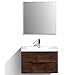 Eviva EVVN760-30RSWD-WM Smile 30" Rosewood Modern Bathroom Vanity Set with Integrated White Acrylic Sink Combination,