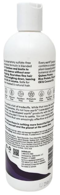 Miniatura 4 de Earth - Champú y acondicionador de volumen sin peso, 12 onzas (paquete de 2) y paquete de toallas exfoliantes Tesadorz