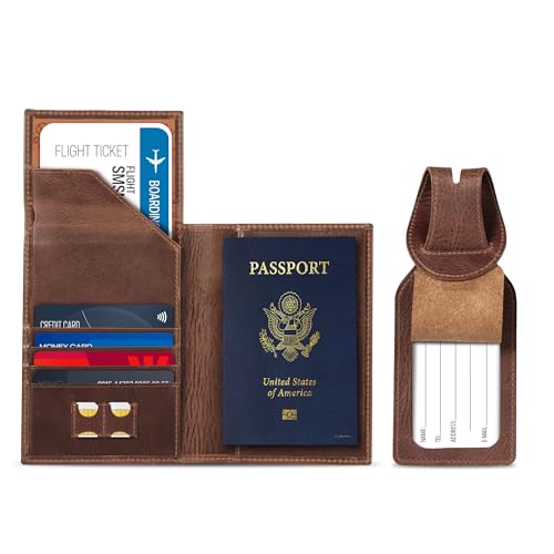 Otto Angelino Real Leather Passport Wallet - RFID Blocking with Ticket Slot and Baggage Tags by Otto Angelino - Image 2