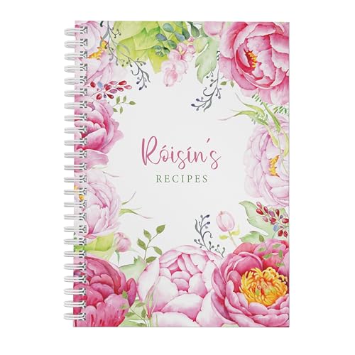 Personalised Recipe Notebook Peonies Recipe Log, Foodie Present, A5, A4, Gift